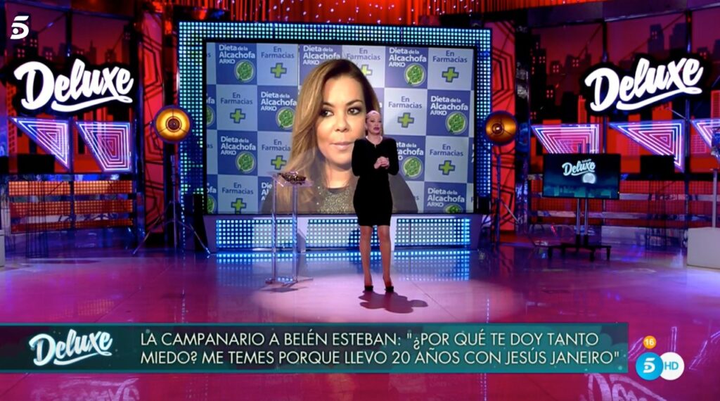 Belén Esteban responde a María José Campanario en 'Sábado Deluxe'.
