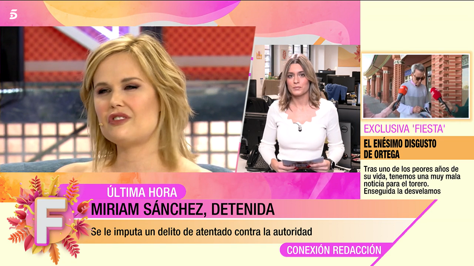 ‘Fiesta’ comunica el verdadero motivo por el que Miriam Sánchez ha sido detenida por la Policía
