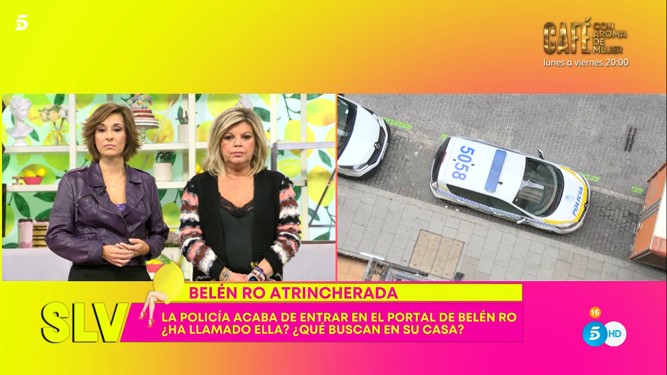 La Policía paraliza el directo de ‘Sálvame’ en Telecinco ante la voz de alarma de Belén Rodríguez