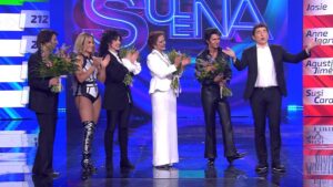 Miriam Rodríguez, Andrea Guasch, Jadel, Merche y Alfred, finalistas de 'Tu cara me suena 10'.