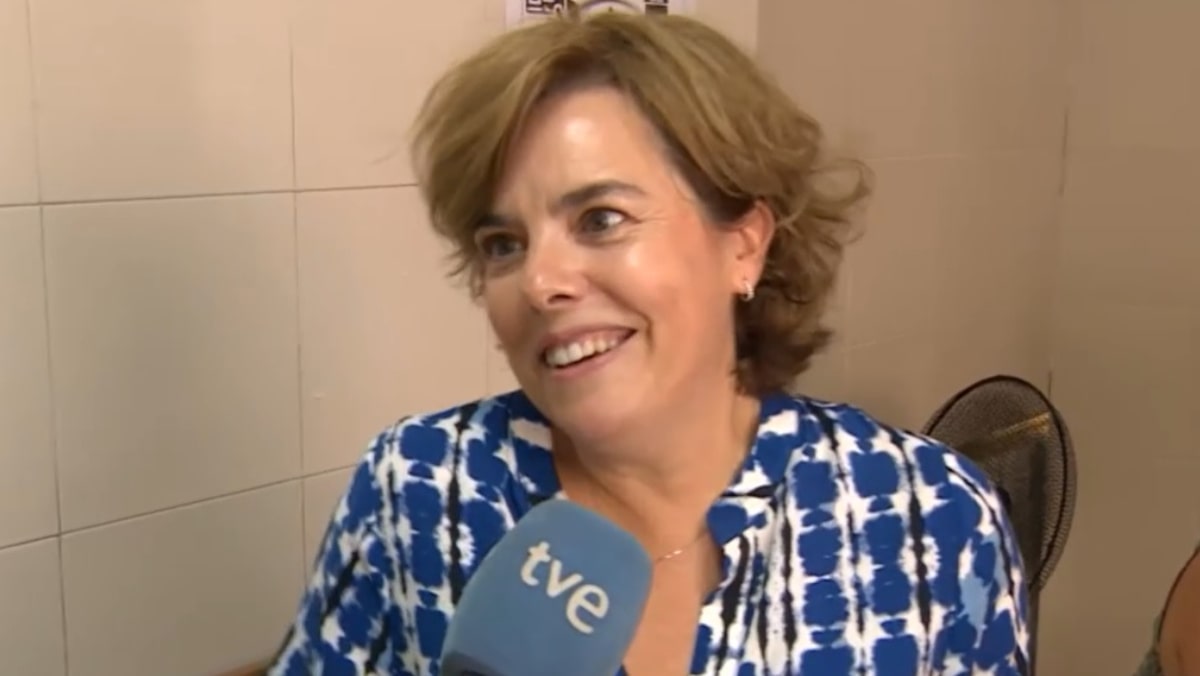 Soraya Sáenz de Santarmaría en el 'Telediario'.