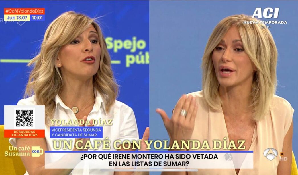Yolanda Díaz y Susanna Griso en 'Espejo Público'.