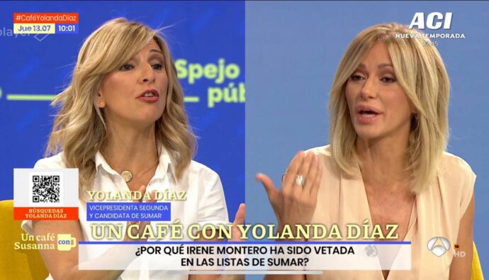 Yolanda Díaz y Susanna Griso en 'Espejo Público'.