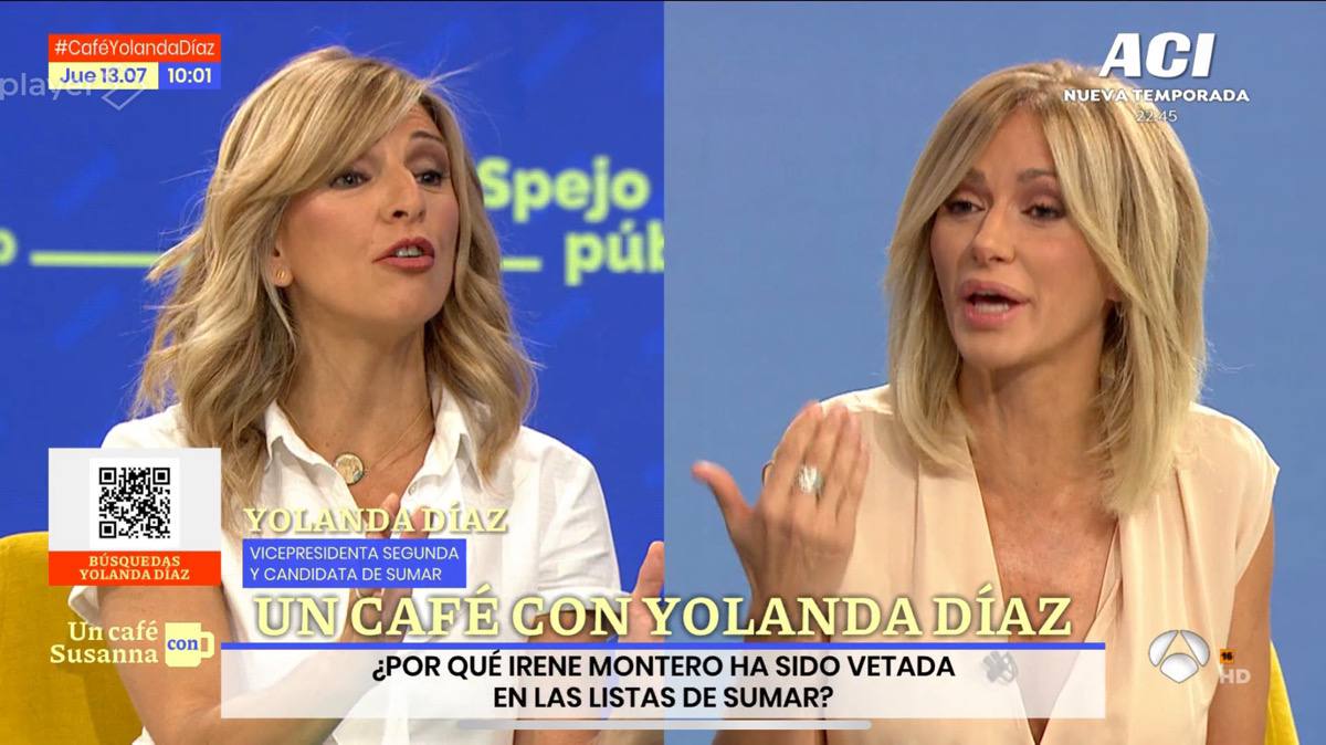 Yolanda Díaz y Susanna Griso en 'Espejo Público'.