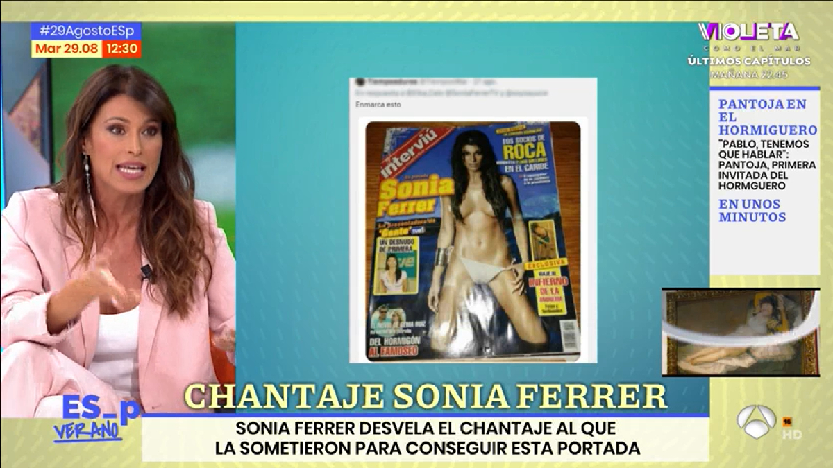 Sonia Ferrer denuncia el chantaje al que la someten por unas fotos suyas desnuda.
