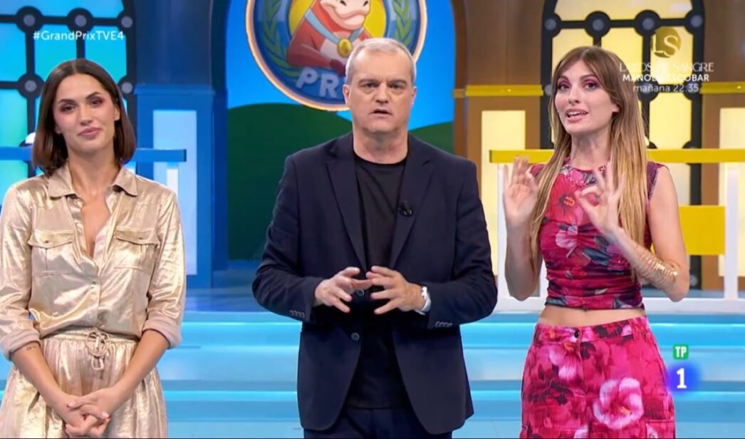Ramón García, Michelle Calvó y Cristinini en 'El Grand prix'.