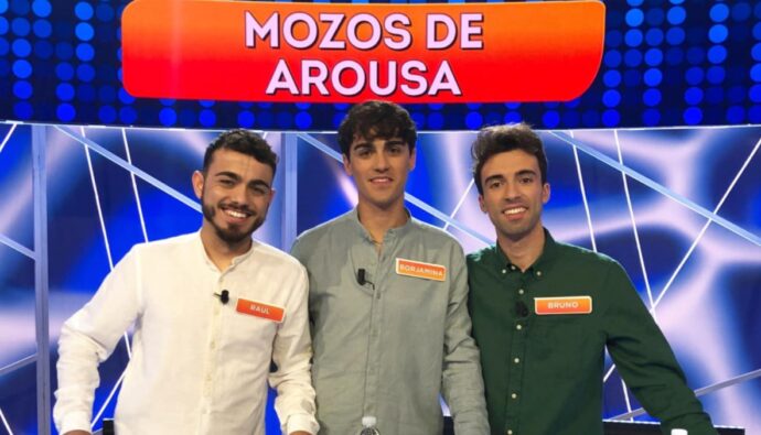 Raúl, Borjamina y Bruno, los Mozos de Arousa en 'Reacción en Cadena'.