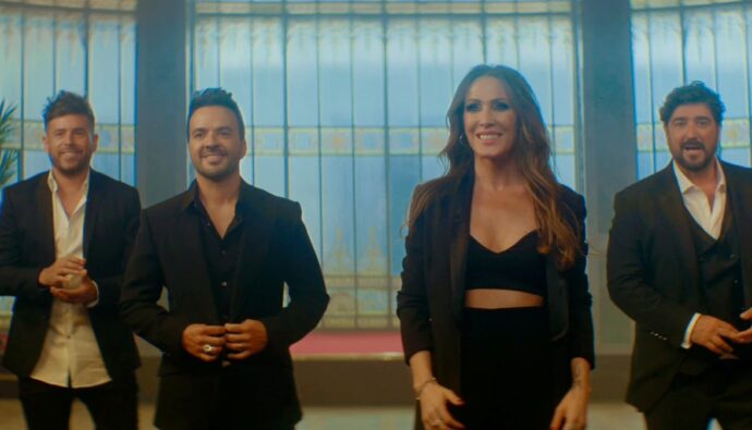 Malú, Luis Fonsi, Pablo López y Antonio Orozco en el tráiler de 'La Voz 10'.