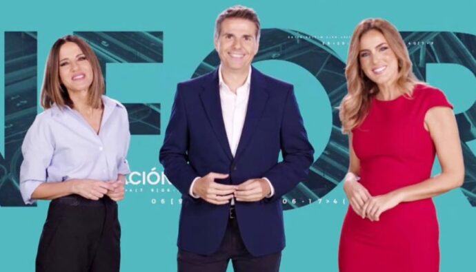 Mónica Sanz, Fernando Díaz de la Guardia y Verónica Dulanto, nuevos presentadores de 'Cuatro al día'.