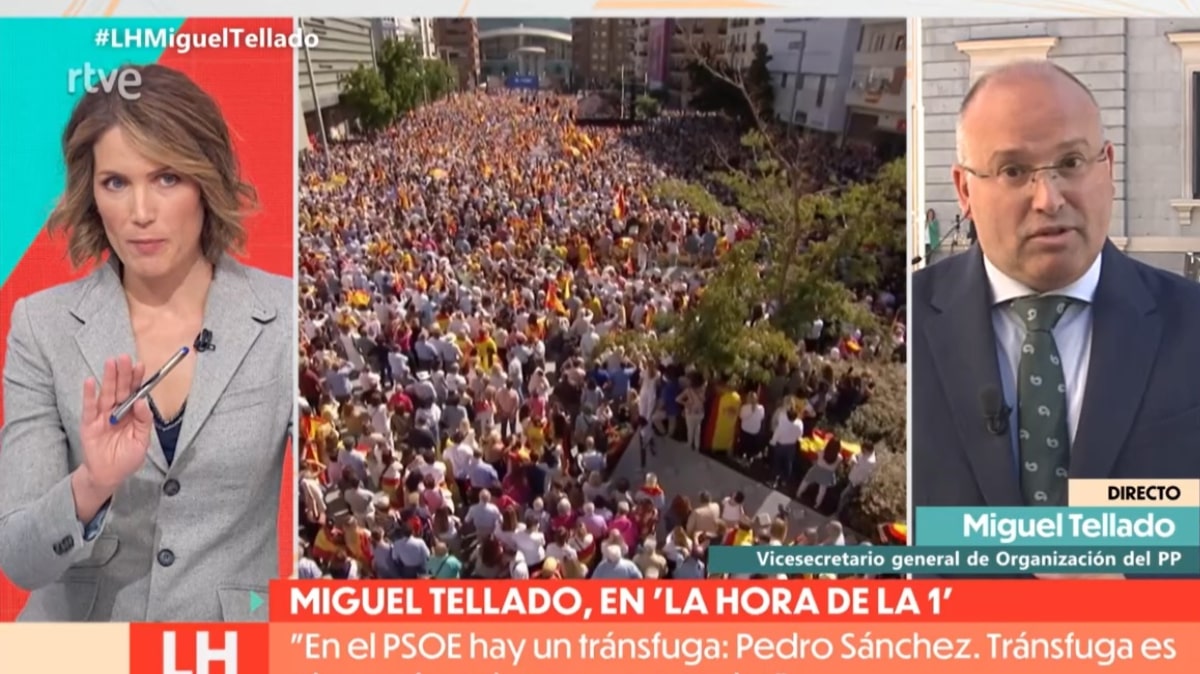 Silvia Intxaurrondo entrevista a Miguel Tellado en 'La Hora de La 1'.