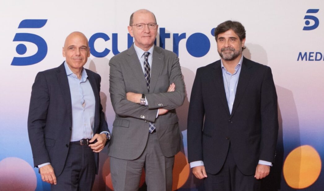 Jaime Guerra, Manuel Villanueva y Javier López Cuenllas, directivos de Mediaset.