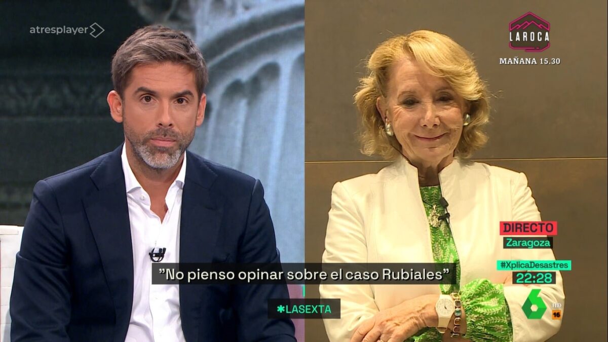 José Yélamo y Esperanza Aguirre en 'La Sexta Xplica'.