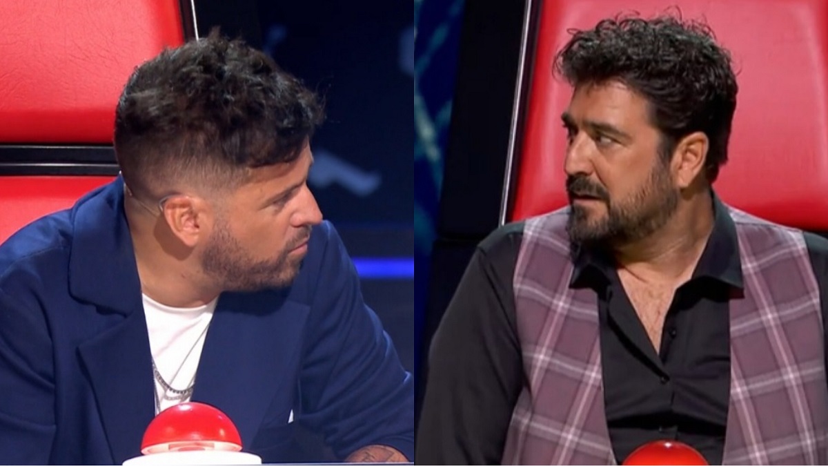 Pablo López y Antonio Orozco en 'La Voz'.