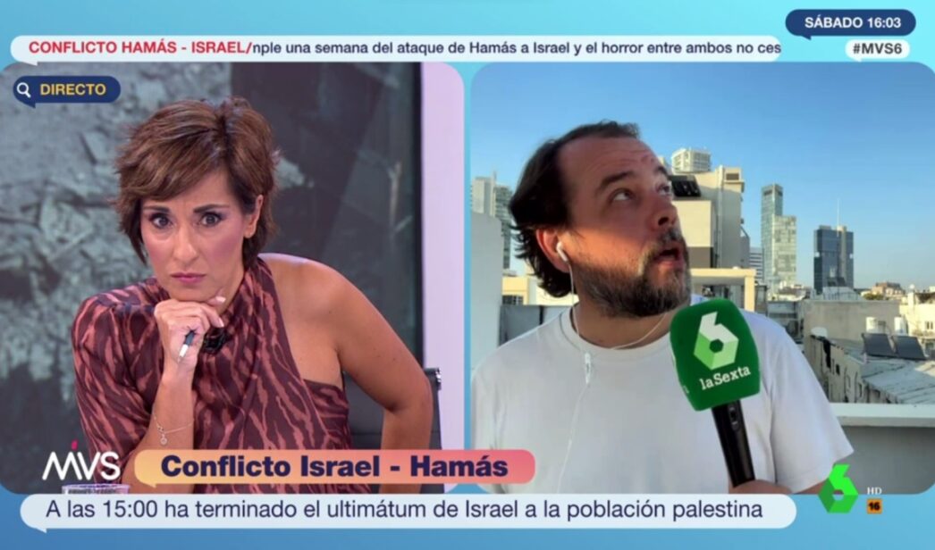 Adela González y Amador Guallar, enviado de La Sexta en Israel