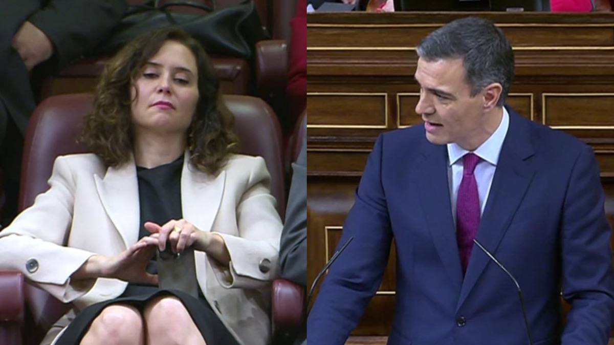 Las cámaras captan cómo Ayuso llama "hijo de puta" a Pedro Sánchez en su investidura