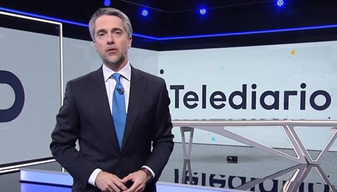 Carlos Franganillo en el 'Telediario'.