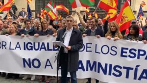 Miguel Ángel Idígoras (TVE) en la manifestación del PP en Euskadi.