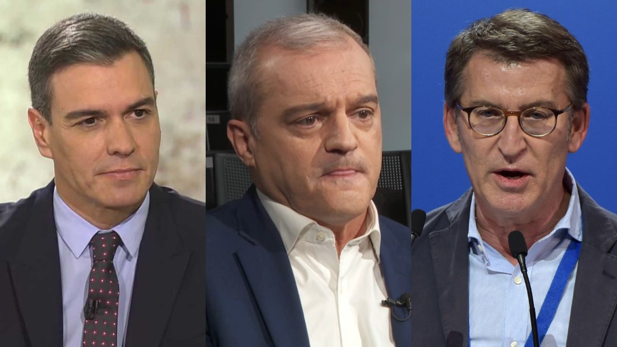 Pedro Sánchez, Ramón García y Alberto Núñez Feijóo.