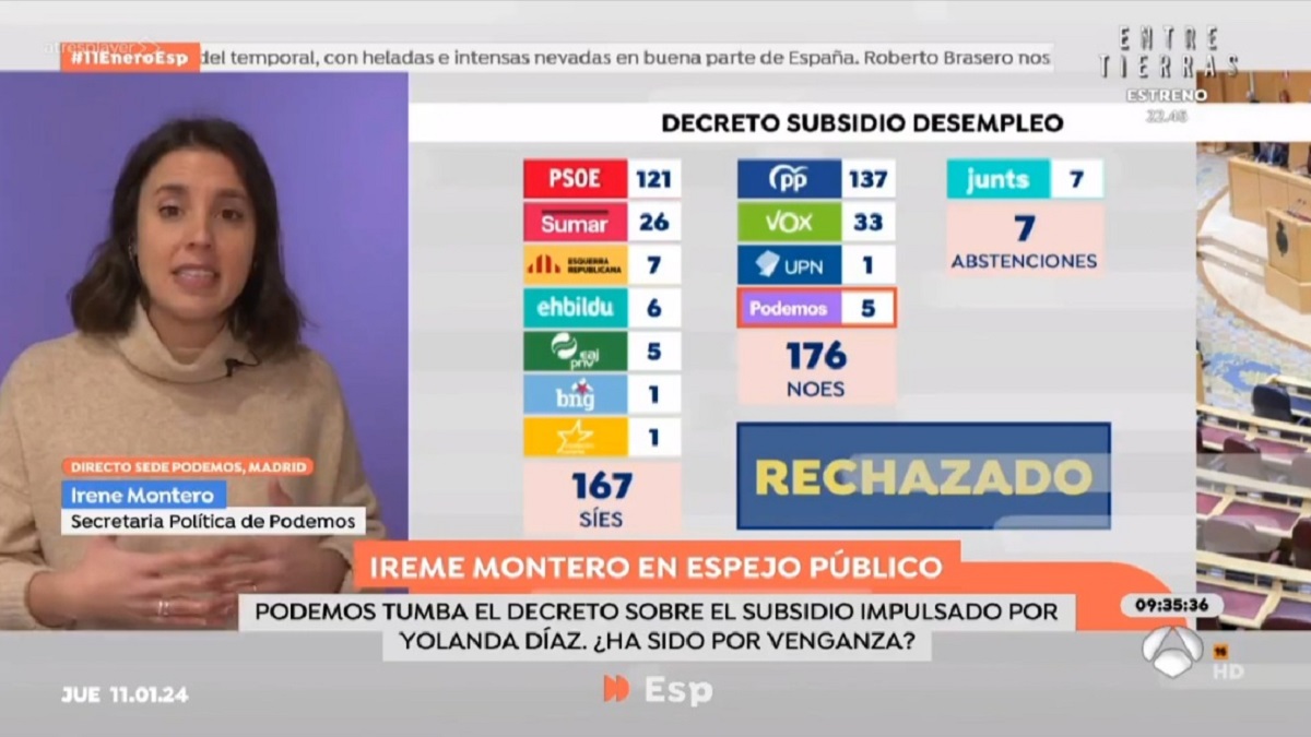 El inocultable error de 'Espejo Público' con Irene Montero por lo que se ha visto en un rótulo