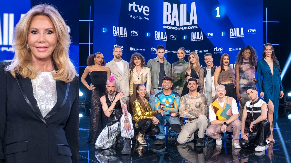 Norma Duval y los bailarines de 'Baila como puedas'.