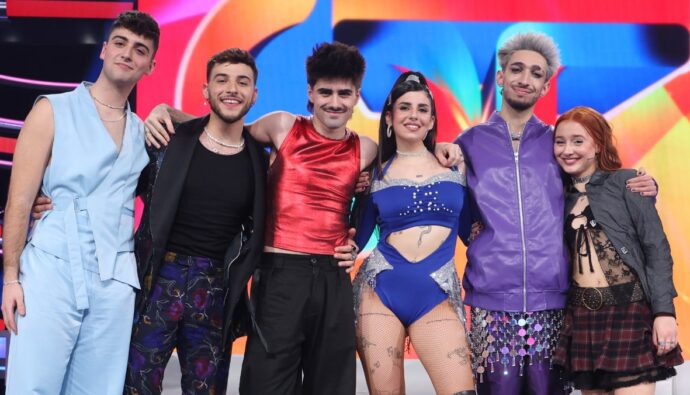 Juanjo, Lucas, Martin, Naiara, Paul y Ruslana, finalistas de 'OT 2023'.