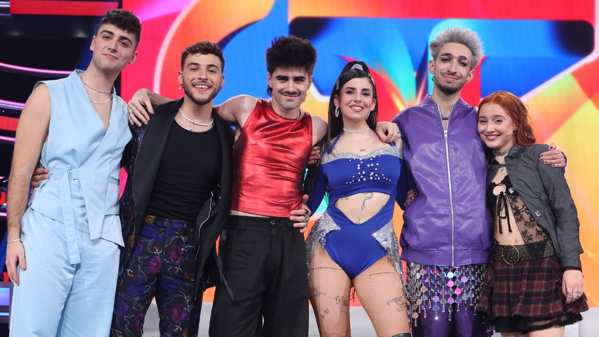 Juanjo, Lucas, Martin, Naiara, Paul y Ruslana, finalistas de 'OT 2023'.