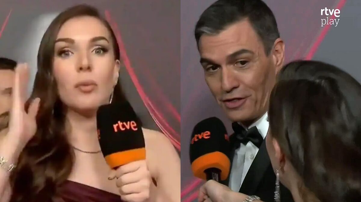 Inés Hernand y Pedro Sánchez en los Goya.