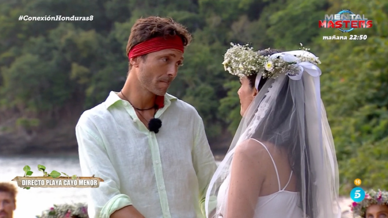 Ángel Cristo durante su boda en 'Supervivientes'.