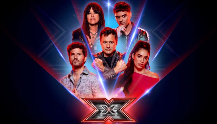 Cartel oficial de 'Factor X' con Ion Aramendi y el jurado.