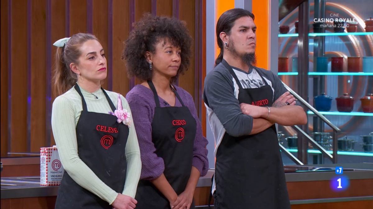 Celeste, Choco y Alberto en 'MasterChef 12'.