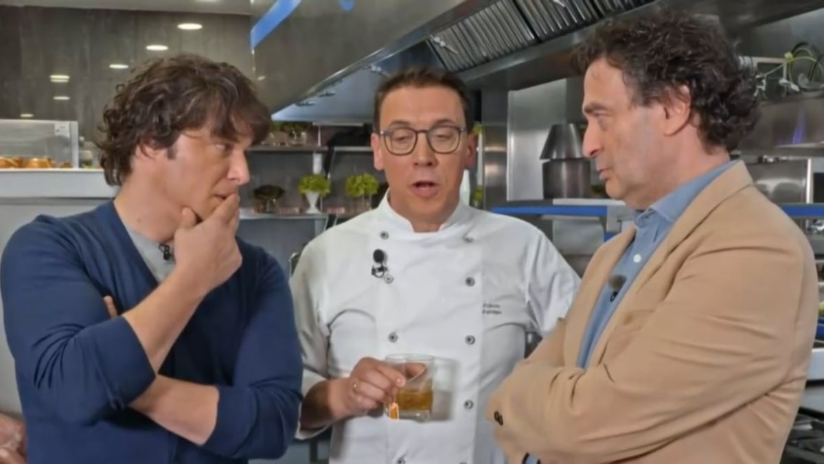 Francis Paniego en 'MasterChef' junto a Jordi Cruz y Pepe Rodríguez.