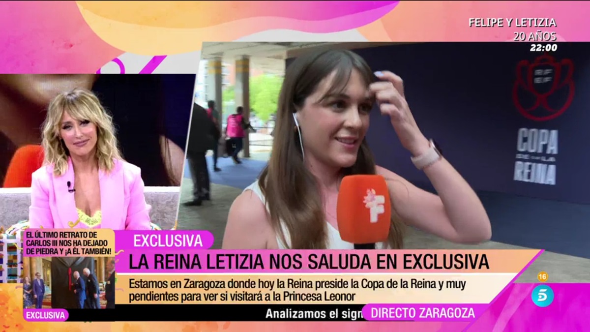 Emma García y una reportera de 'Fiesta'