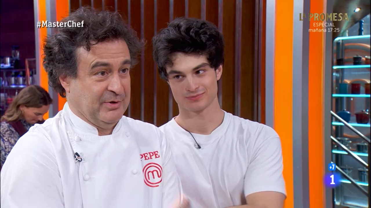 Pepe Rodríguez junto a su hijo Jesús en 'MasterChef'.