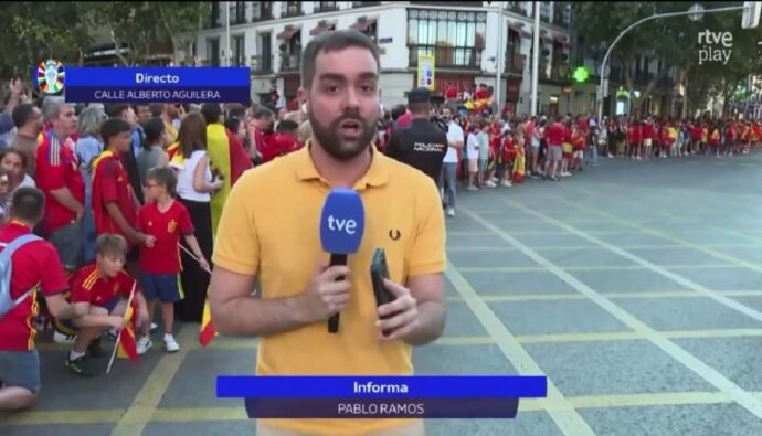 Un reportero de TVE se retracta por su criticado directo en la celebración de la Eurocopa: «Asumo el error»