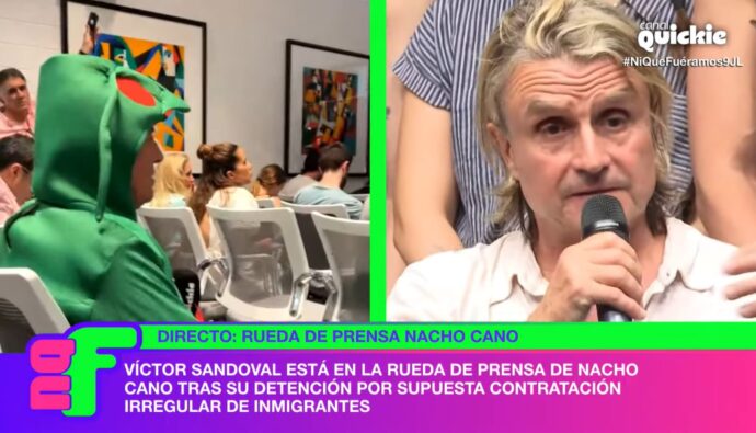 Víctor Sandoval en la rueda de prensa de Nacho Cano