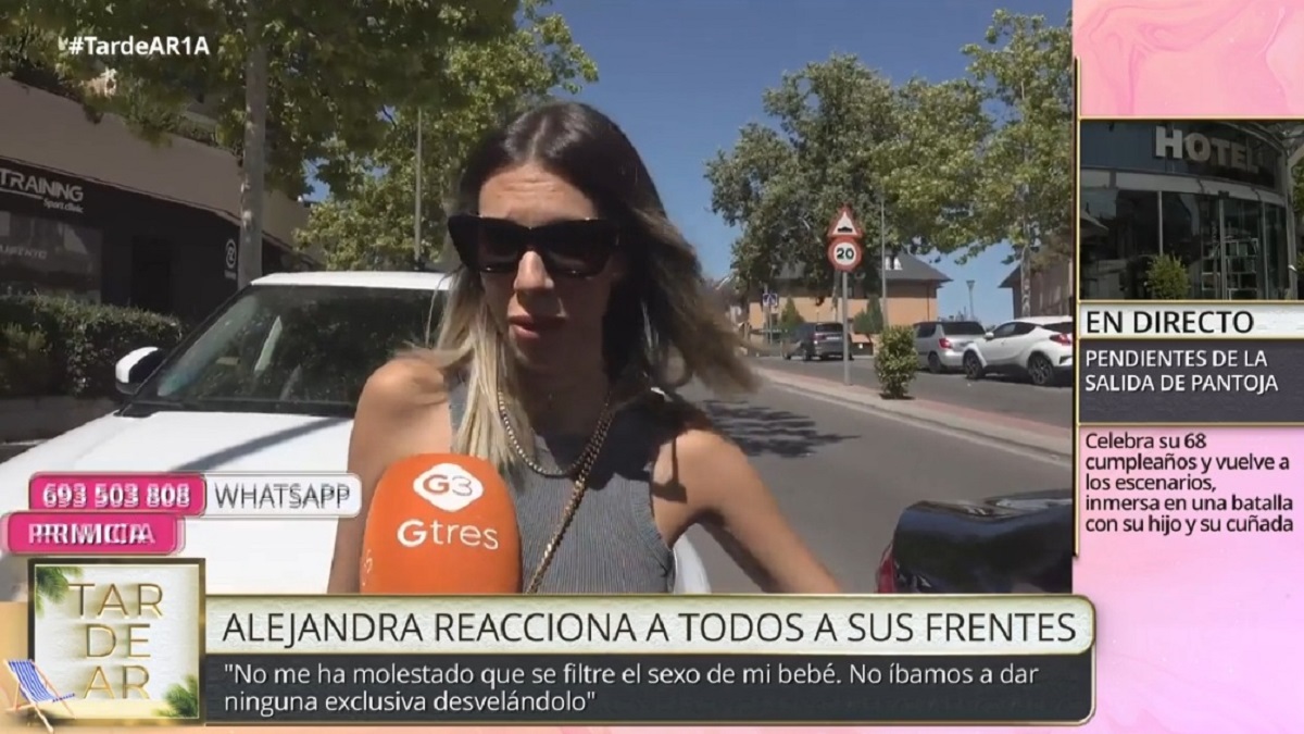 Alejandra Rubio rompe su silencio tras la filtración de 'TardeAR' sobre el sexo de su primer hijo