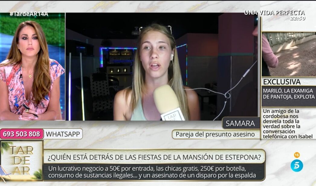 Beatriz Archidona entrevistando a Samara en 'TardeAR'.