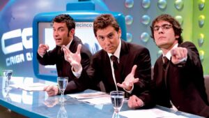 Arturo Valls, Manel Fuentes y Juanra Bonet en 'Caiga quien caiga'.