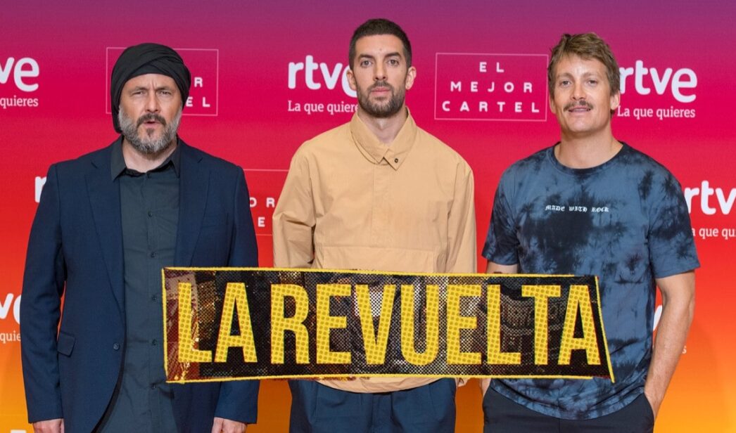 David Broncano, Ricardo Castella y Grison en 'La revuelta'.