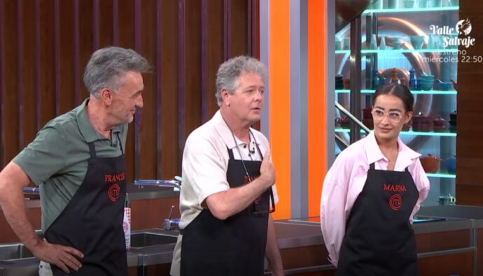 Francis Lorenzo, Juan Luis Cano y Marina Rivers en 'MasterChef Celebrity 9'.