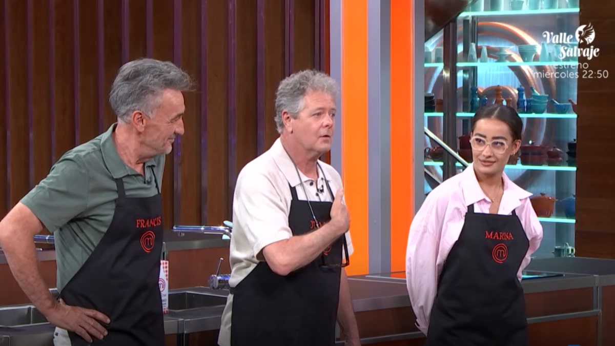 Francis Lorenzo, Juan Luis Cano y Marina Rivers en 'MasterChef Celebrity 9'.