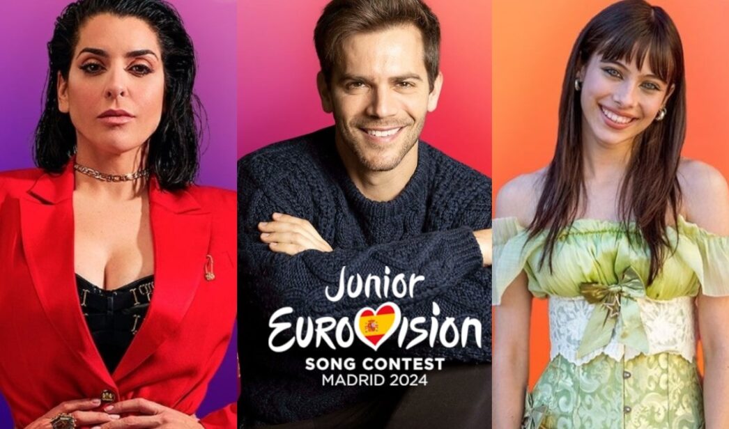 Ruth Lorenzo, Marc Clotet y Melani García, presentadores de Eurovisión Junior 2024.