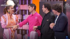 Eduardo Casanova junto a los jueces de 'MasterChef Celebrity'.