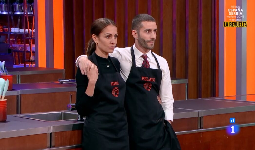 Hiba Abouk y Pelayo Díaz en 'MasterChef Celebrity'.