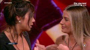 Daniela y Laura en el momento de la expulsión de 'Gran Hermano'