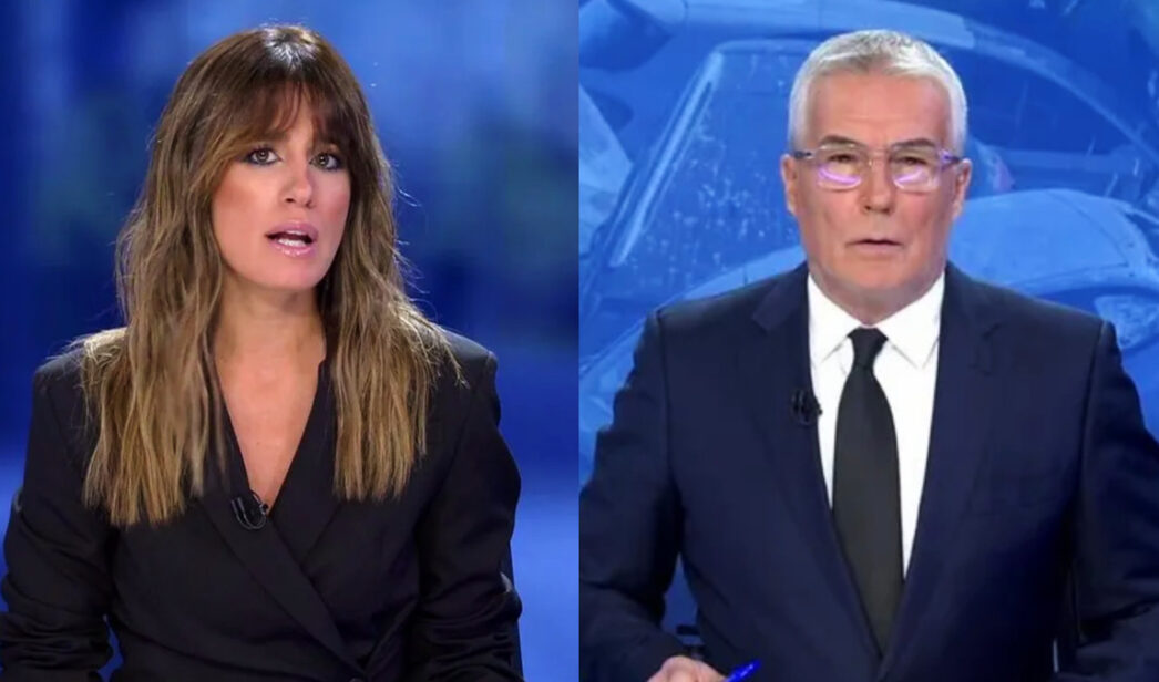 Isabel Jiménez y David Cantero en 'Informativos Telecinco'