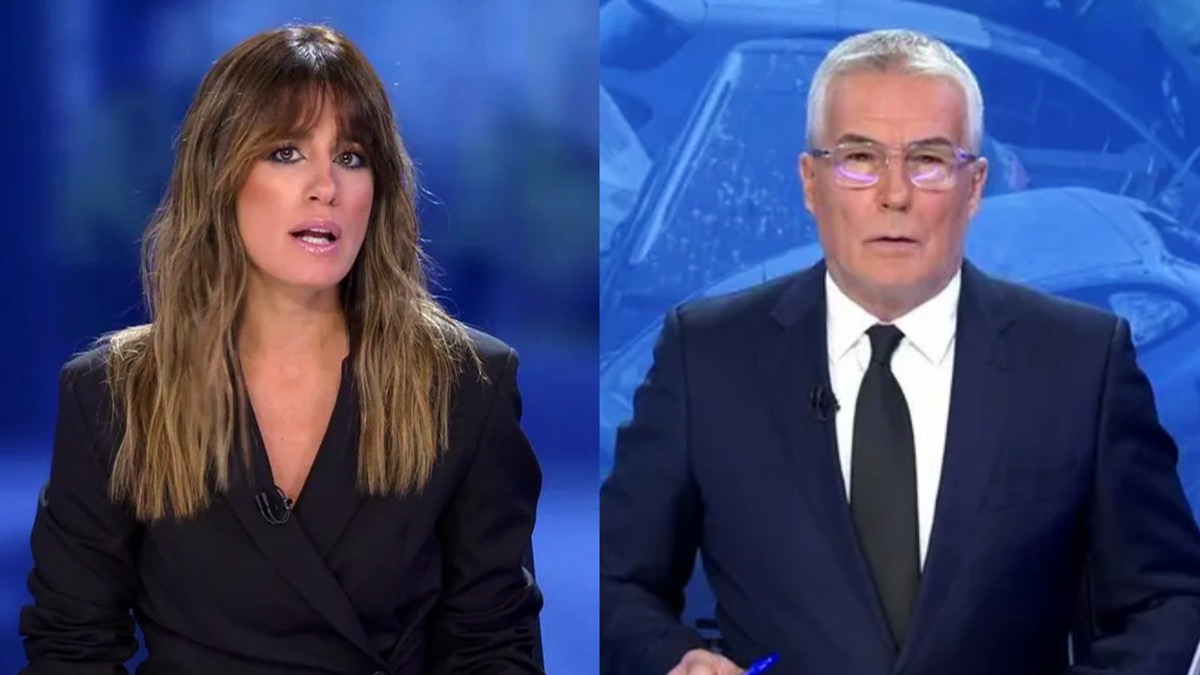 Isabel Jiménez y David Cantero en 'Informativos Telecinco'