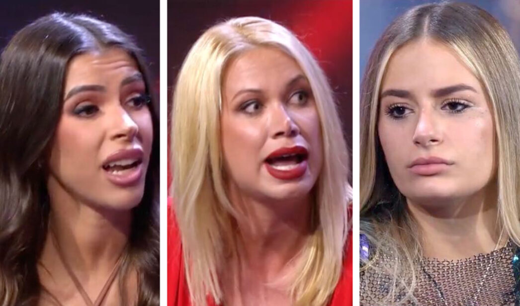 Lucía, Vanessa y Laura en el plató de 'Gran hermano'