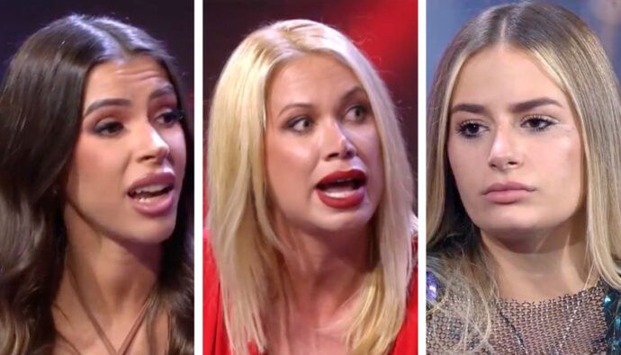 Lucía, Vanessa y Laura en el plató de 'Gran hermano'