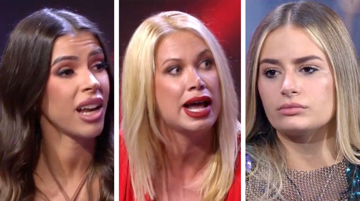 Lucía, Vanessa y Laura en el plató de 'Gran hermano'